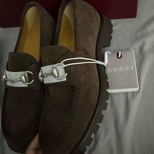 Gucci suede men’s chunky loafers size 7 1/2
